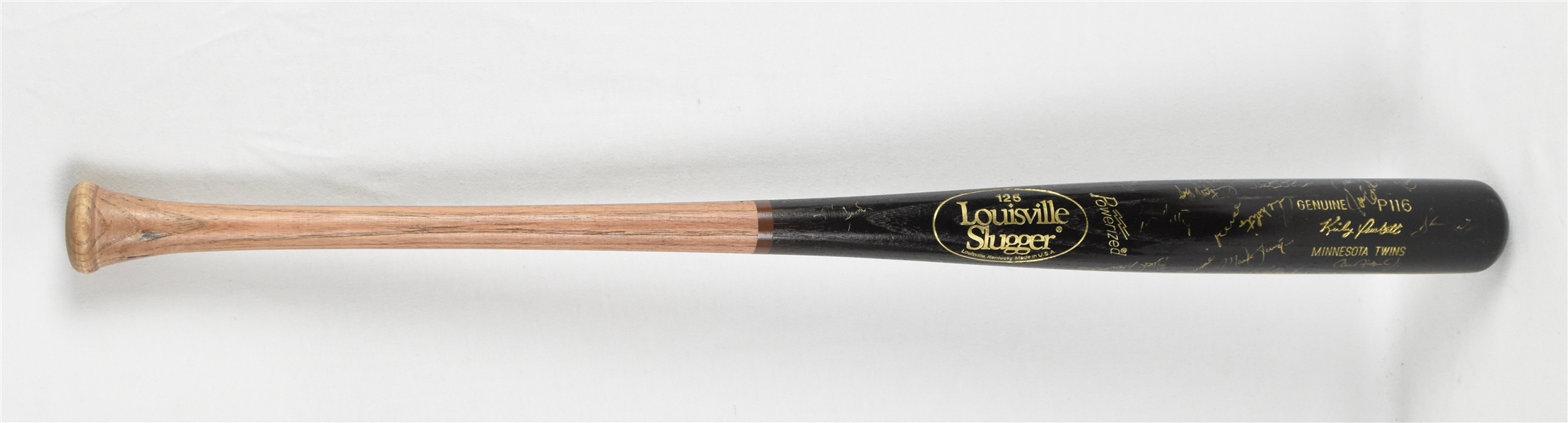Kirby Puckett 1992 Minnesota Twins Game Used Bat Signed by 1992 All Star Team