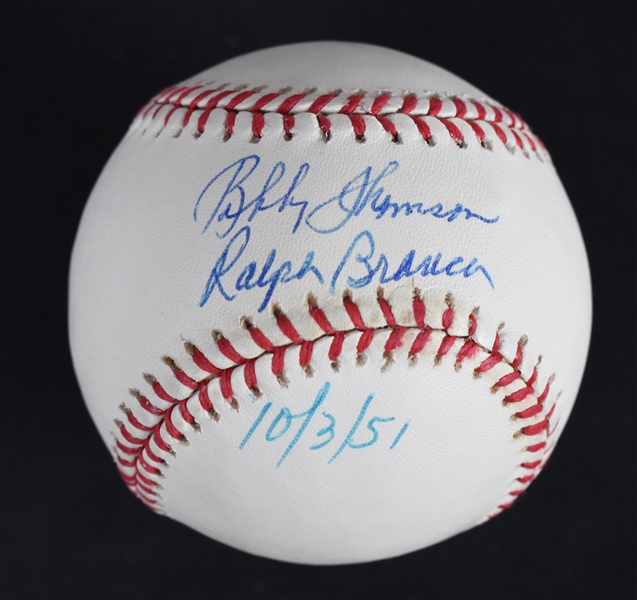 Robby Thomson & Ralph Branca "Shot Heard Round the World" Dual Signed Baseball