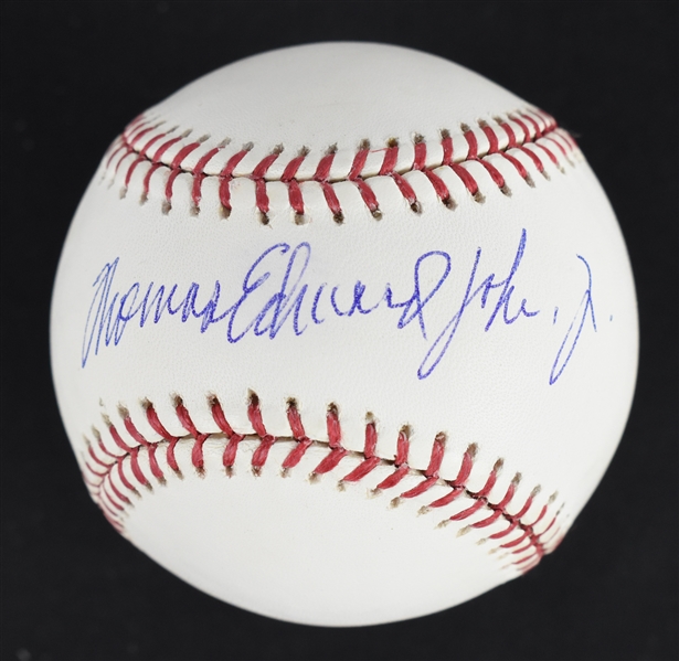 Thomas Edward John Jr. Autographed Full Name Baseball
