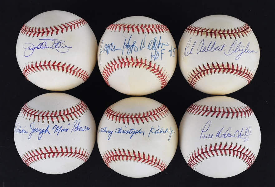 Lot of 6 Autographed Full Name Baseballs w/Rick Albert Blyleven
