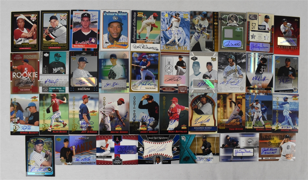 Collection of 37 Autographed Baseball Cards 