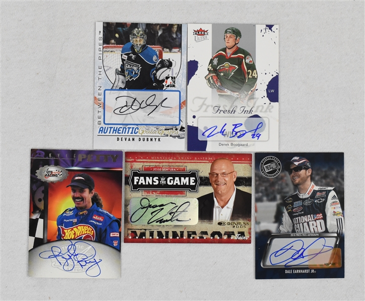 Collection of 5 Autographed Sports & Misc. Cards 