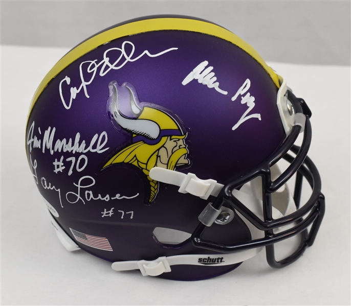 Purple People Eaters Autographed Mini Helmet 2