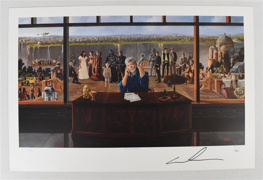 George Lucas Autographed Lithograph