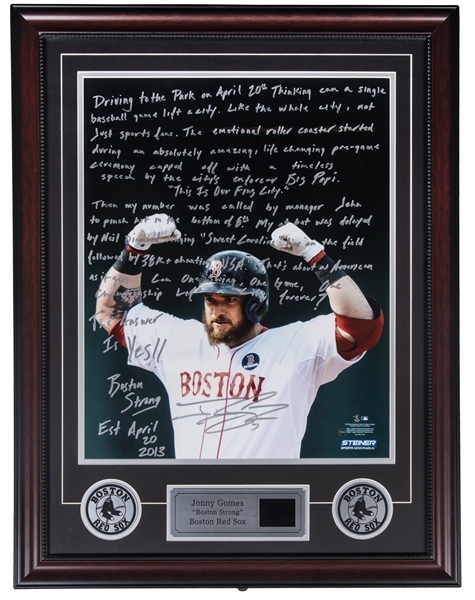 Jonny Jones Autographed & Custom Framed  "Boston Strong" 24x30 Story Photo Display w/Video Highlights