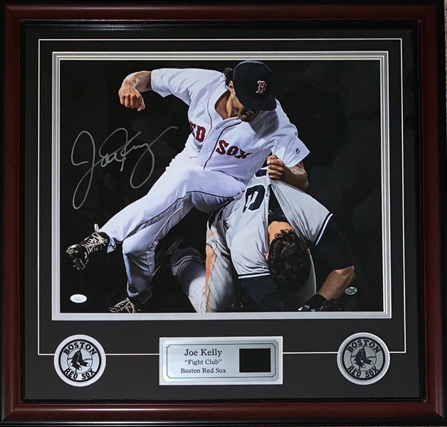 Joe Kelly Autographed & Custom Framed  Boston Red Sox "Fight Club" Photo Display w/Video Highlights 