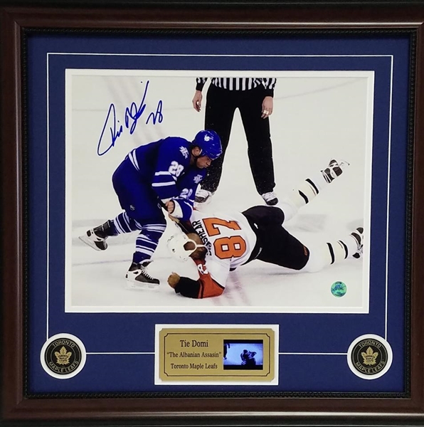 Tie Domi Autographed & Custom Framed Photo Display w/Video Highlights 