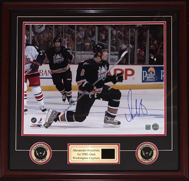 Alexander Ovechkin Autographed Custom Framed 1st NHL Goal Photo Display w/ Video Highlights 