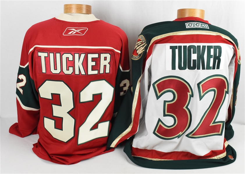 Trent Tucker Lot of 2 Minnesota Wild Custom Made Jerseys w/Letter of Provenance