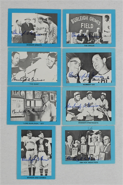 Burleigh Grimes Lot of 16 Autographed Baseball Cards