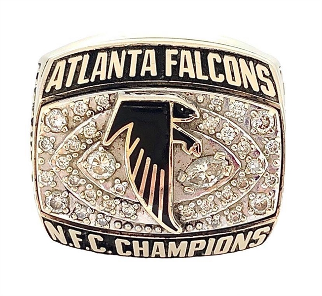 Ruffin Hamilton 1998 Atlanta Falcons NFC Championship 10K Gold Ring w/Real Diamonds