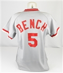 Johnny Bench 1979 Cincinnati Reds Game Used & Autographed Jersey w/Dave Miedema LOA