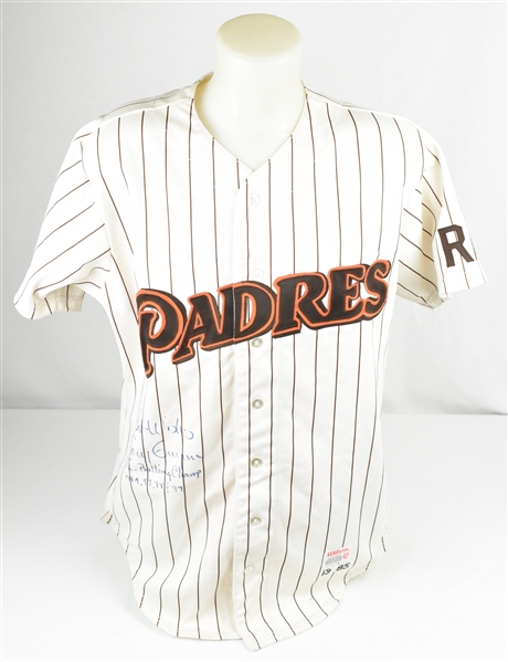 Tony Gwynn 1985 San Diego Padres Game Style Autographed Multi Inscribed Jersey