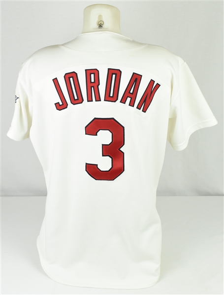 Brian Jordan 1992 St Louis Cardinals Game Used Home White Jersey