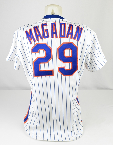 Dave Magadan 1987 New York Mets Game Issued Playoff Jersey w/Dave Miedema LOA