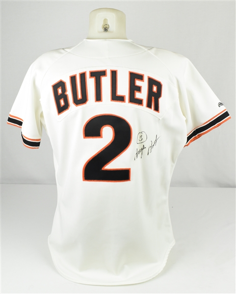 Brett Butler 1990 San Francisco Giants Game Used & Autographed Jersey w/Dave Miedema LOA