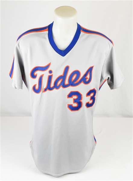 Barry Lyons 1988 Tidewater Tides Game Used Road Gray Jersey