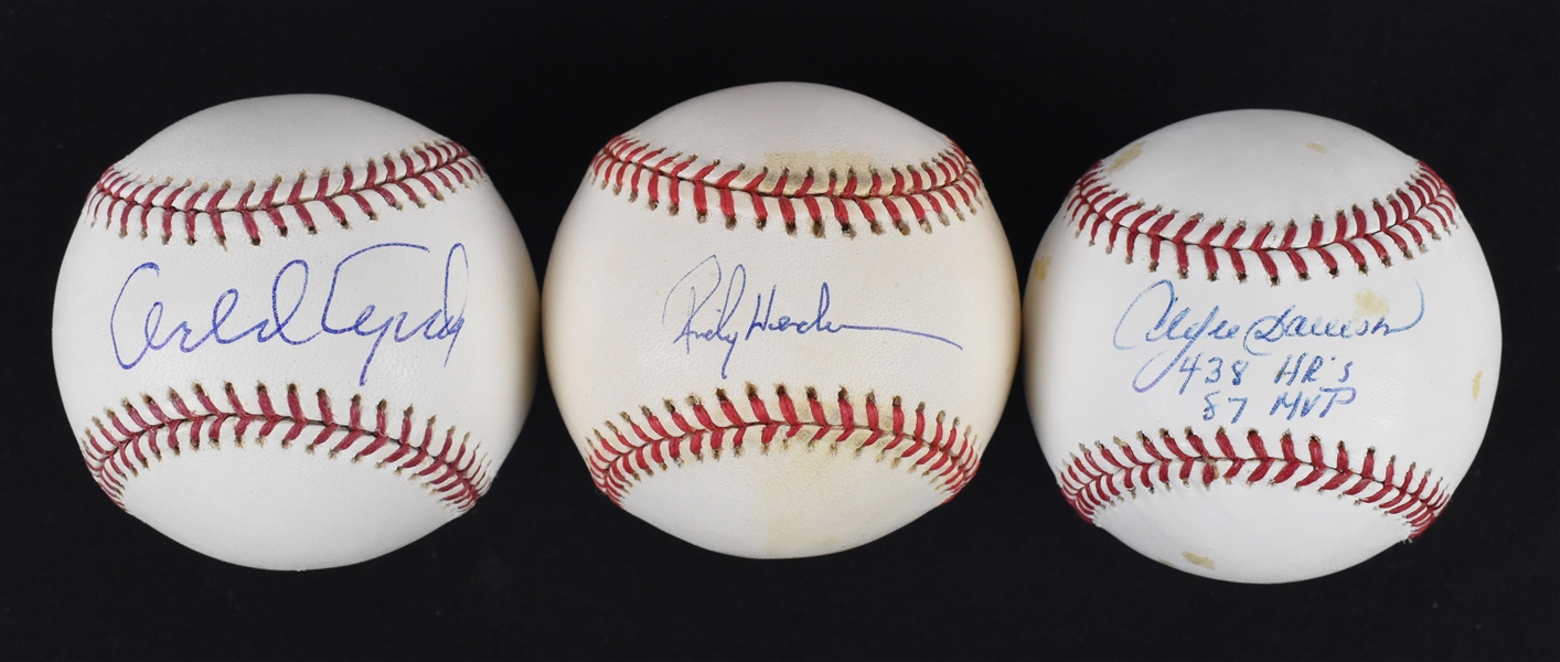 Rickey Henderson Andre Dawson & Orlando Cepeda Autographed Baseballs