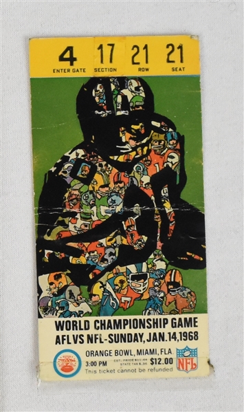 AFL vs. NFL Super Bowl II Game Ticket