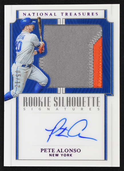 Pete Alonso 2019 Panini National Treasures "Rookie Silhouette Signatures" Autographed Card