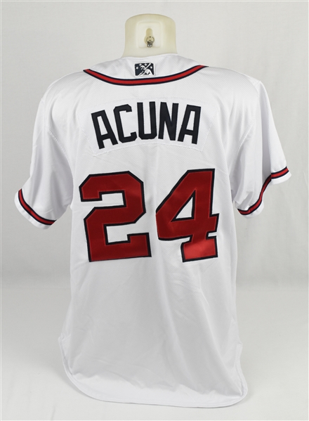 Ronald Acuna Jr. 2017 Gwinnett Braves Game Used Jersey MEARS