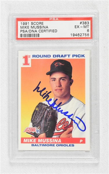 Mike Mussina Autographed 1991 Score Rookie Card PSA/DNA