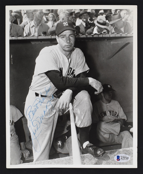 Joe DiMaggio Vintage Autographed & Inscribed 8x10 Photo