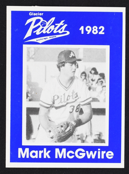 Mark McGwire 1982 Pilots Minor League Rookie Card  