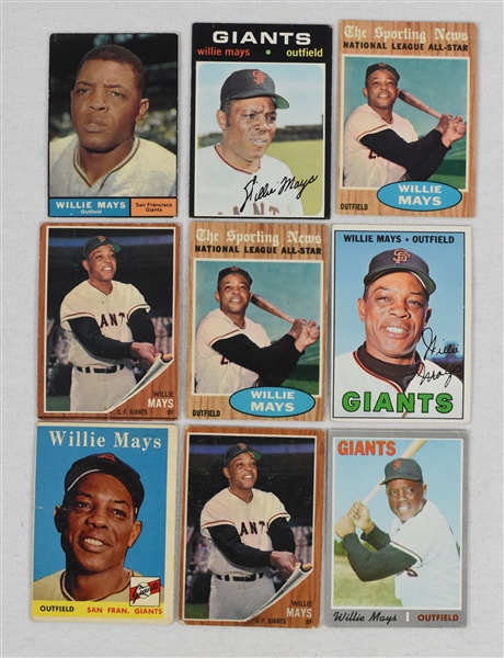 Willie Mays Baseball Card Lot