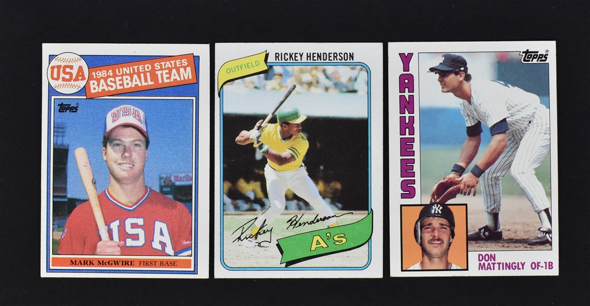 Rookie Baseball Card Lot w/1980 Topps Rickey Henderson