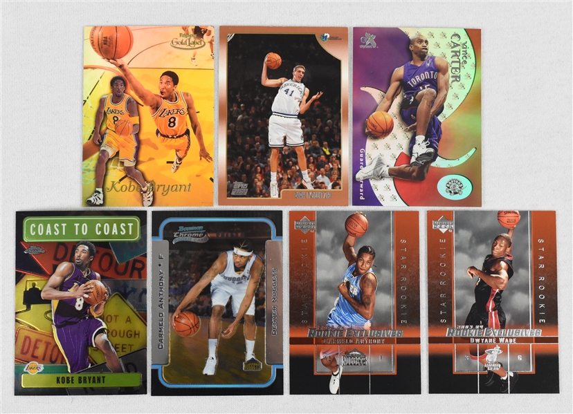 Collection Of 13 Assorted Cards w/Kobe Bryant & LeBron James