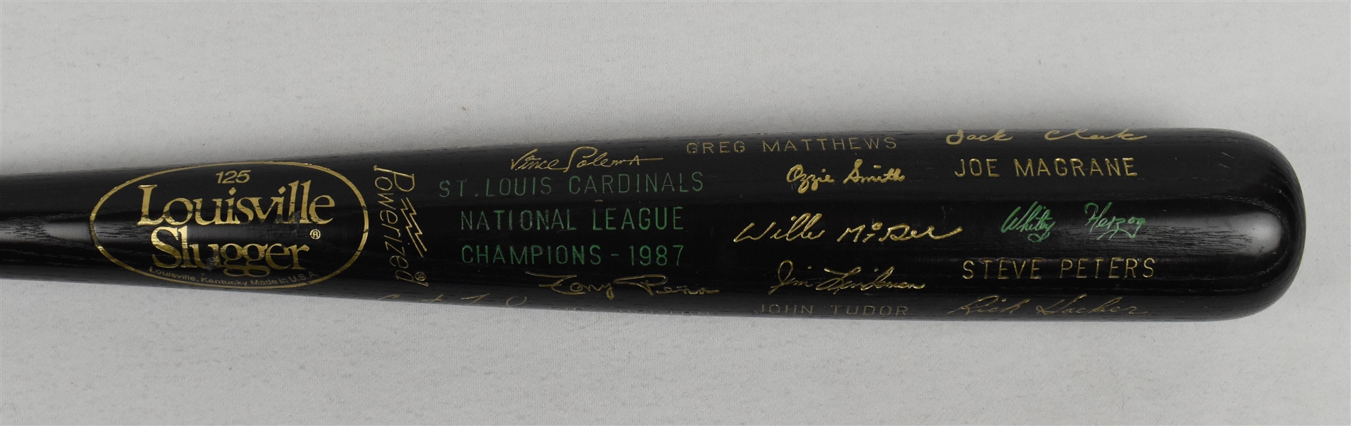 St. Louis Cardinals 1987 World Series Championship Black Trophy Bat