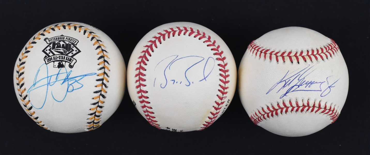 Ken Griffey Jr. Barry Bonds & Frank Thomas Autographed Baseballs