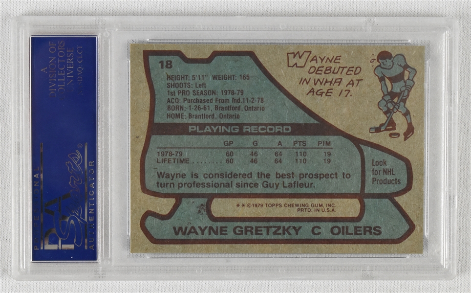 Lot Detail - Wayne Gretzky 1979 Topps Rookie Card #18 PSA 8 NM-MT