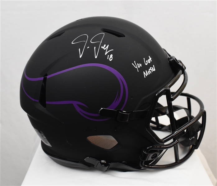 Justin Jefferson Autographed & Inscribed "You Got Mossed" Minnesota Vikings Authentic Full Size Helmet