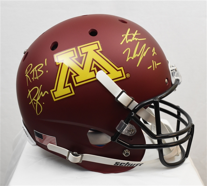 Antoine Winfield & P.J. Fleck Autographed Minnesota Gophers Full Size Replica Helmet