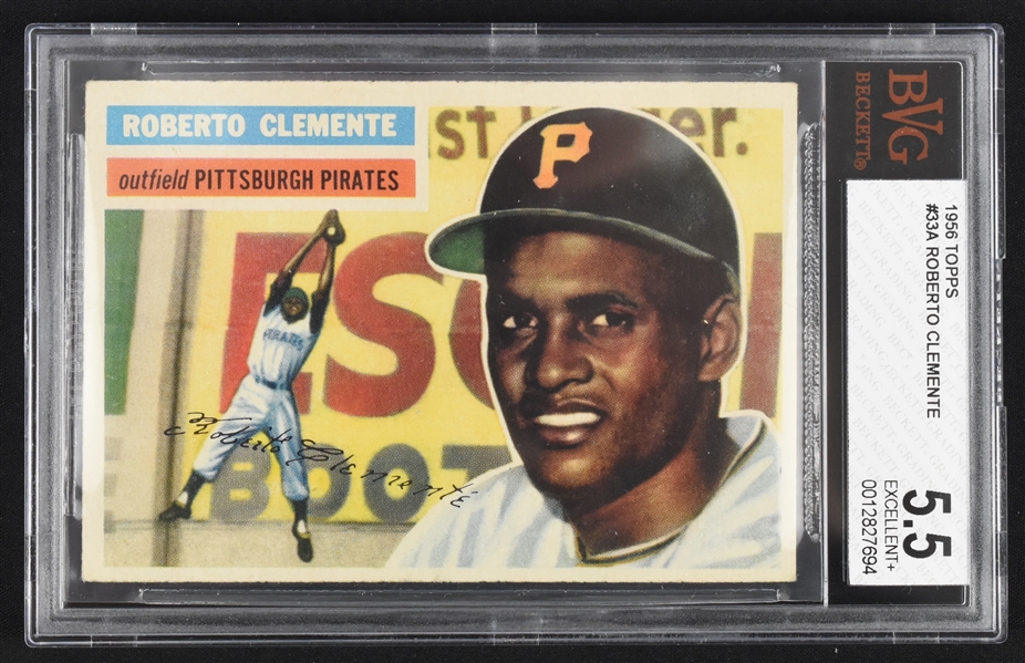 Roberto Clemente 1956 Topps #33 Baseball Card BGS 5.5 EX+