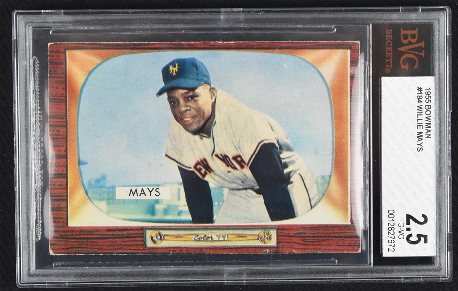 Willie Mays 1955 Bowman #184 Baseball Card BGS 2.5