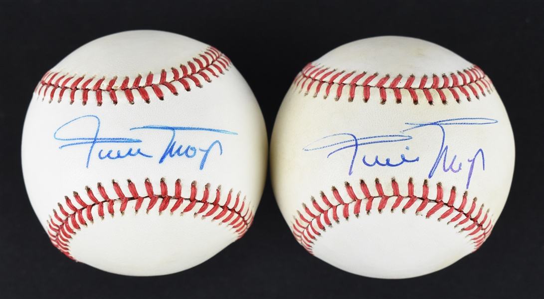 Willie Mays Lot of 2 Autographed Baseballs