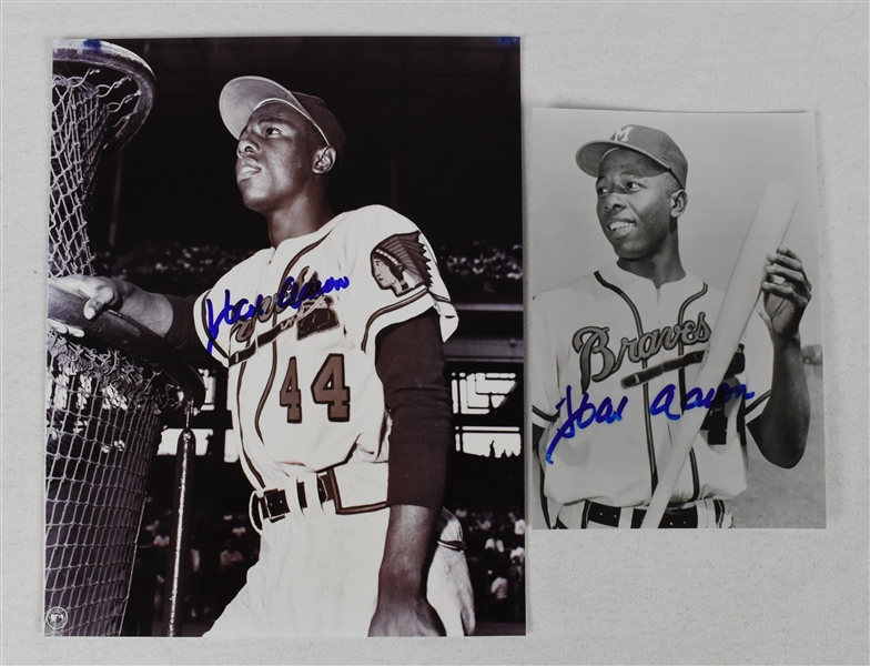 Hank Aaron Autographed 5x7 & 8x10 Photos