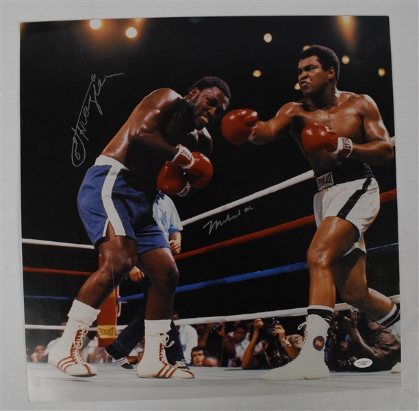 Muhammad Ali & Joe Frazier "Thrilla in Manilla" Autographed 20x22 Photo