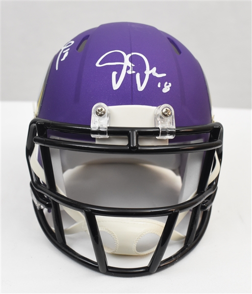 Justin Jefferson & Adam Thielen Autographed Minnesota Vikings Mini Helmet
