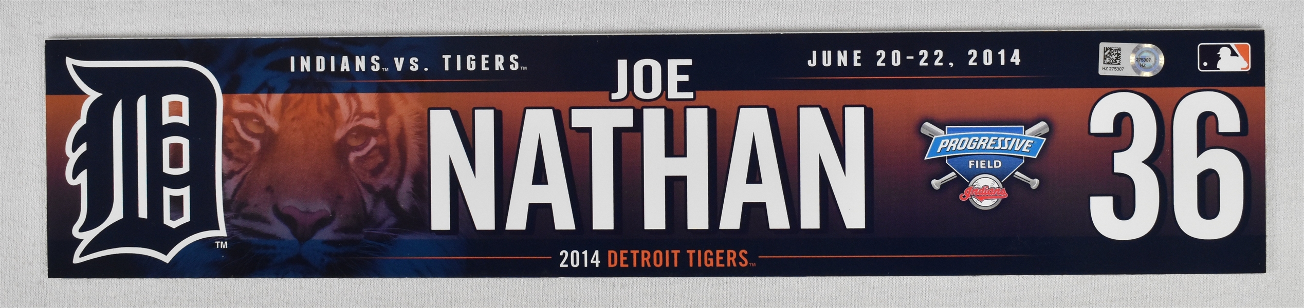 Joe Nathan Detroit Tigers Locker Room Nameplate