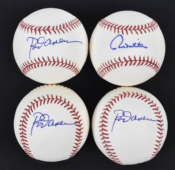 Rod Carew & Paul Molitor Lot of 4 Autographed Baseballs