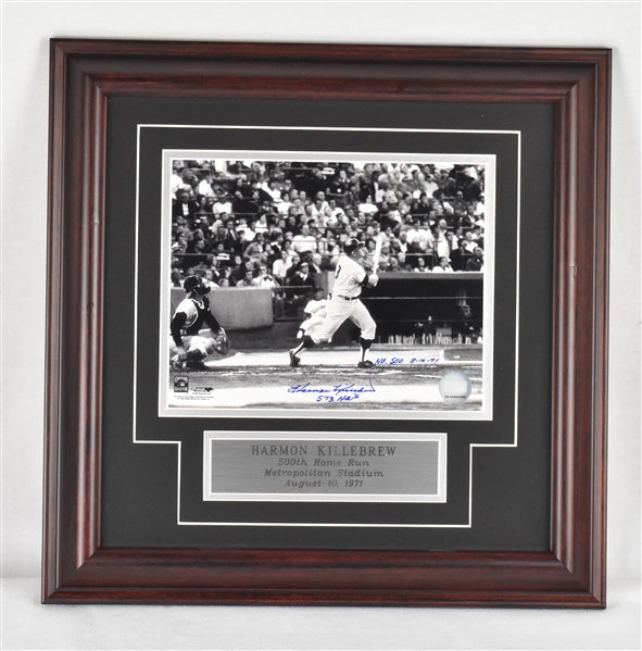 Harmon Killebrew Autographed & Inscribed 500th HR Framed Photo