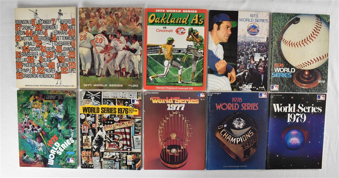 Collection of 1970-1979 World Series Programs