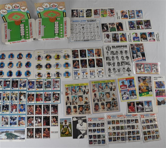 Collection of Uncut Card sheets & Oversized Cards