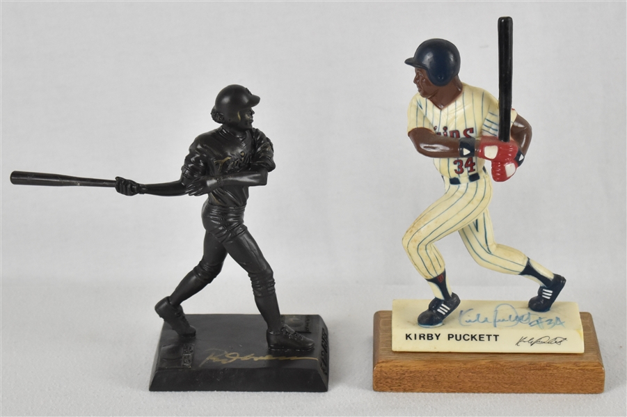 Kirby Puckett & Rod Carew Autographed Statues