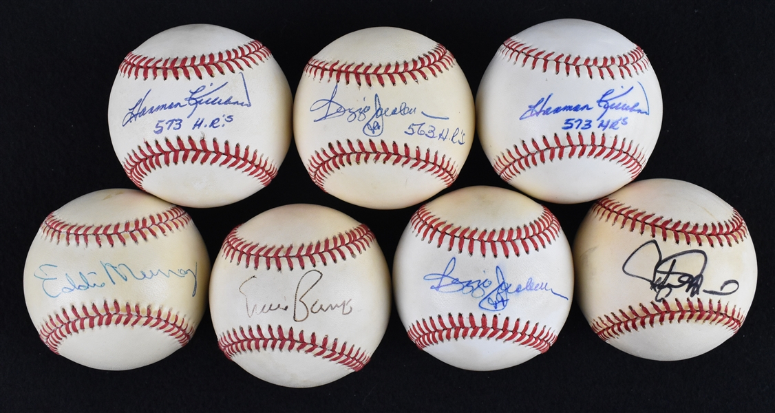 Lot of 7 Autographed 500 Home Run Club Baseballs