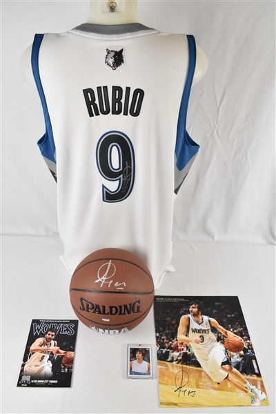 Ricky Rubio Minnesota Timberwolves Autographed Jersey Basketball & Photo